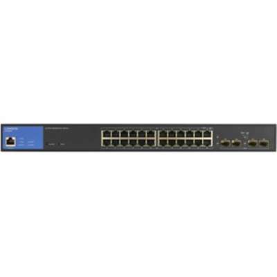 Linksys LGS328PC 24-Port Managed Ge PoE+ Switch 4 1G SFP 250W TAA