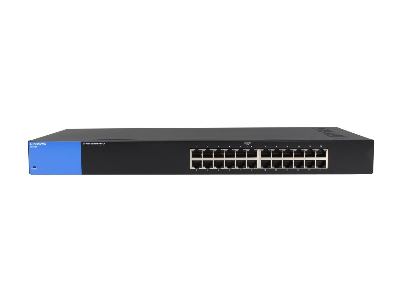 Linksys Business LGS124 24-Port Rackmount Gigabit Ethernet Unmanaged Network Switch