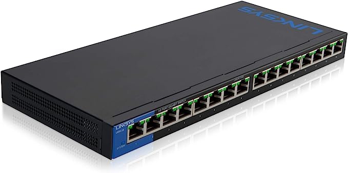 Linksys LGS116P: 16-Port Business Desktop Gigabit PoE+ Unmanaged Network Switch, Ethernet Plus, Wired Connection Speed up to 1,000 Mbps