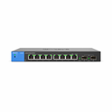 Linksys 8-Port Managed Gigabit Ethernet Switch, 2x 1G SFP Uplinks, TAA Compliant, Port-Based and 802.1q VLAN, 20 Gbps Switching Capacity, Static Routing | LGS310C-EU