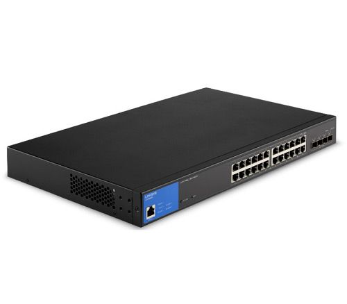 Linksys LGS328PC 24-Port Managed Ge PoE+ Switch 4 1G SFP 250W TAA